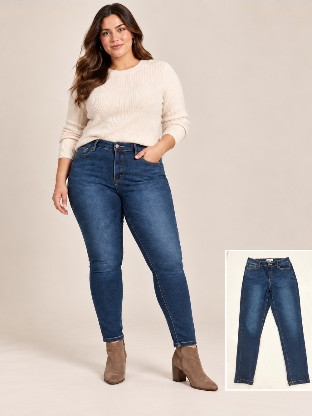California Vintage Dark Wash Stretch Skinny Jeans Size 16 Capsule Wardrobe